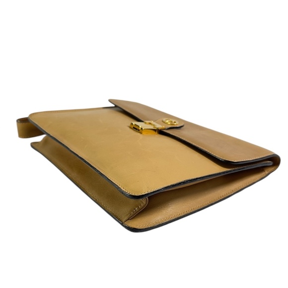 Rare Genuine Vintage GUCCI Tan Leather Clutch Wristlet Bag Made In Italy - Picture 6 of 14